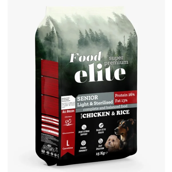 15-1200x1200 Food Elite Super Premium (26 protein 13 fat) 15kg Ξηρά Τροφή Light για Ηλικιωμένους και Στειρωμένους Σκύλους με Κοτόπουλο & Ρύζι