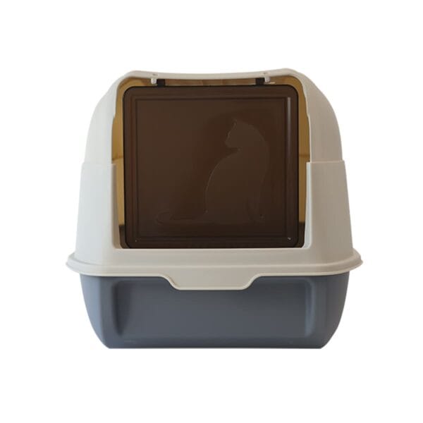 Λεκάνες Υγιεινής Uniq Τουαλέτα Γάτας Cube Κλειστή με Φτυαράκι Γκρι