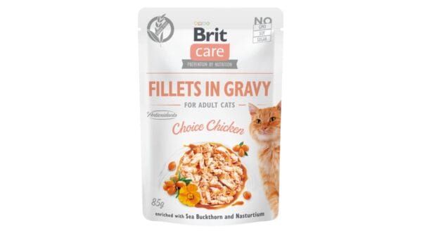 Υγρή Τροφή Brit Care® Cat Pouches Fillets In Gravy Chicken 85gr