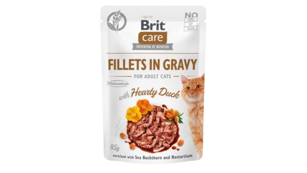 Brit Care® Cat Pouches Fillets In Gravy Duck 85gr Υγρή Τροφή Brit Care® Cat Pouches Fillets In Gravy Duck 85gr