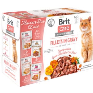 Υγρή Τροφή Brit Care® Cat Pouches Fillets in Gravy Flavour Box 12x85gr