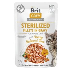Υγρή Τροφή Brit Care® Cat Pouches Fillets In Gravy Sterilised Salmon & Tuna 85gr