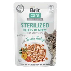 Υγρή Τροφή Brit Care® Cat Pouches Fillets In Gravy Sterilised Turkey 85gr