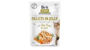 Υγρή Τροφή Brit Care® Cat Pouches Fillets In Jelly Fine Trout & Cod with Carrot & Rosemary 85gr
