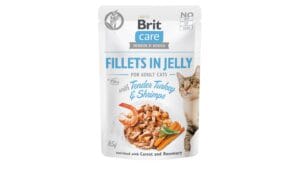 Υγρή Τροφή Brit Care® Cat Pouches Fillets In Jelly Tender Turkey & Shrimps with Carrot & Rosemary 85gr