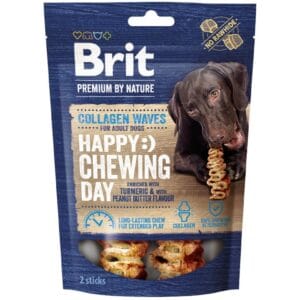 Λιχουδιές Για Σκύλους Brit Premium By Nature® Dog Collagen Waves Happy Chewing Day with Tumeric & Peanut Butter 45gr 2τμχ
