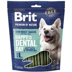 Λιχουδιές Για Σκύλους Brit Premium By Nature® Dog Semi-Moist Snacks Happy Dental with Collagen & Spirulina L 250gr