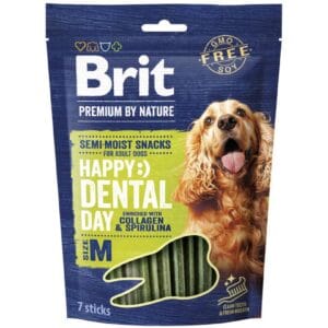Λιχουδιές Για Σκύλους Brit Premium By Nature® Dog Semi-Moist Snacks Happy Dental with Collagen & Spirulina M 180gr