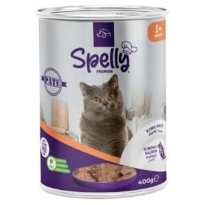 Υγρή Τροφή Spelly Premium Πατέ Σολομός για Ενήλικες Γάτες 400gr