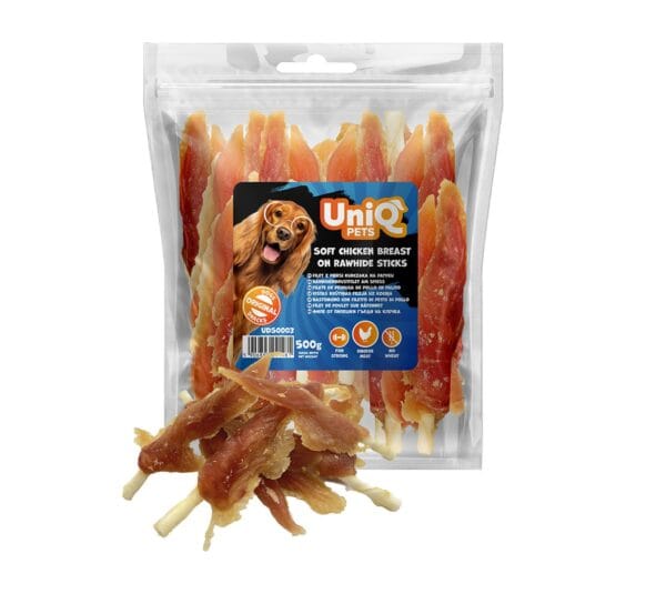 Uniq 500gr Λιχουδιά για Σκύλους Στικς από Δέρμα με Μαλακό Στήθος Κοτόπουλου
