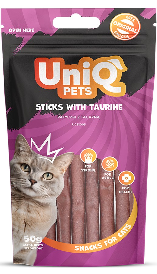 Uniq 50gr Λιχουδιά για Γάτες Στικς με Ταυρίνη