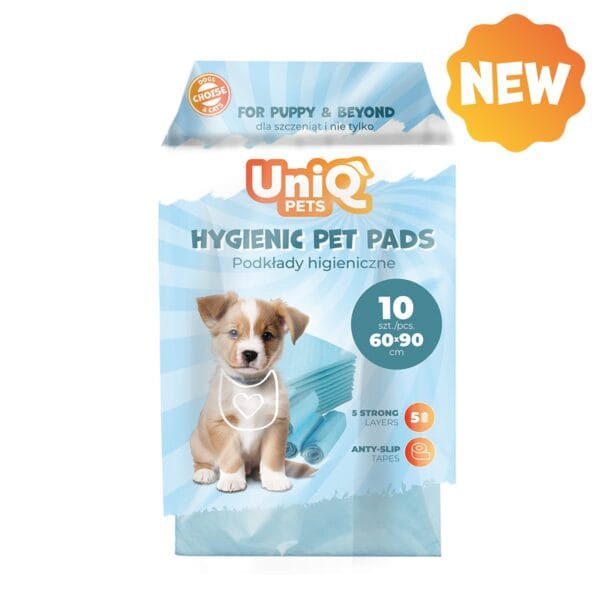 Εκπαιδευτικές Πάνες Uniq Πάνες Επιδαπέδιες Σκύλου Μπλε 60x90εκ. 10τμχ