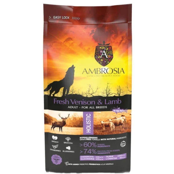 AMBROSIA GRAIN FREE ADULT ΕΛΑΦΙ & ΑΡΝΙ