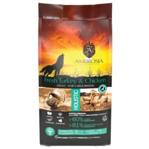 Ξηρά Τροφή AMBROSIA GRAIN FREE ADULT LARGE TURKEY & CHICKEN 12KG