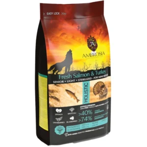 Ξηρά Τροφή AMBROSIA GRAIN FREE ADULT MINI SENIOR LIGHT STERILISED FRESH SALMON & TURKEY 1.5 kg