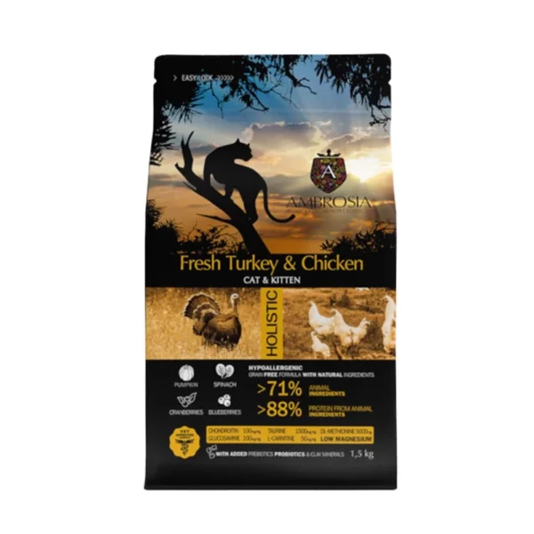 Ξηρά Τροφή AMBROSIA GRAIN FREE KITTEN FRESH ΓΑΛΟΠΟΥΛΑ & ΚΟΤΟΠΟΥΛΟ 1.5 kg