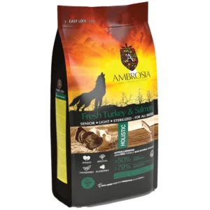 AMBROSIA GRAIN FREE SENIOR LIGHT STERILISED TURKEY & SALMON - 12 kg