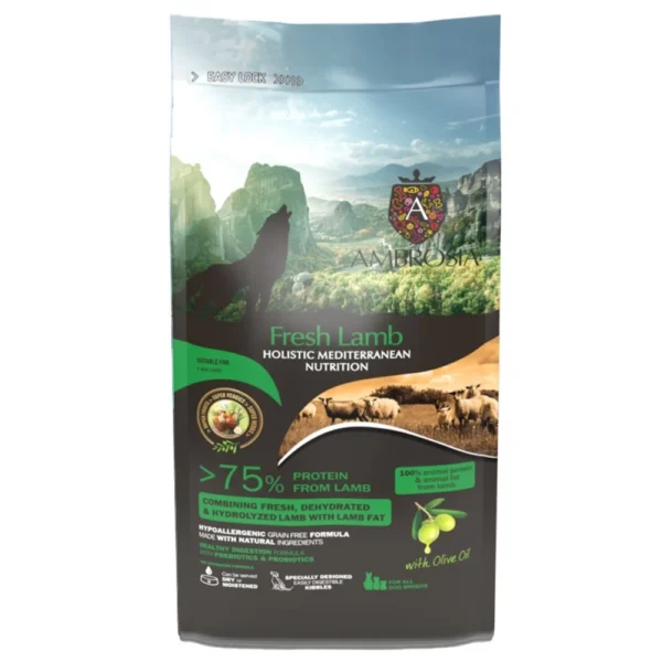 AMBROSIA MEDITERRANEAN GRAIN FREE ADULT FRESH LAMB