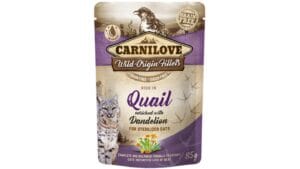 Υγρή Τροφή Carnilove® Cat Pouches Quail enriched with Dandelion85gr