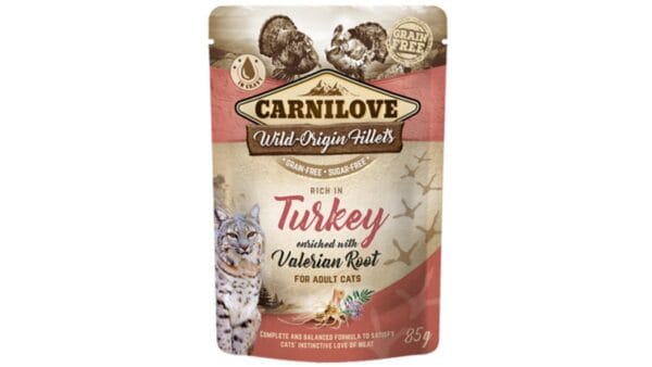 Carnilove® Cat Pouches Turkey enriched with Valerian Root 85gr Υγρή Τροφή Carnilove® Cat Pouches Turkey enriched with Valerian Root 85gr