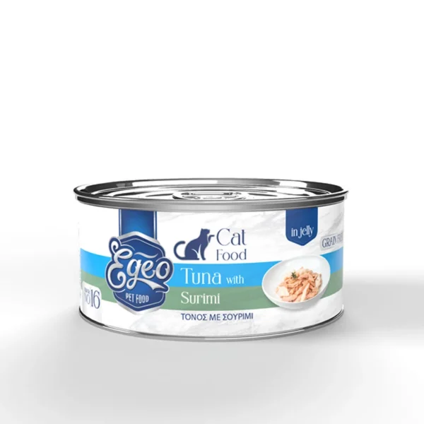 Υγρή Τροφή EGEO CAT ADULT ΤΟΝΟΣ ΜΕ ΣΟΥΡΙΜΙ ΣΕ ΖΕΛΕ 85gr