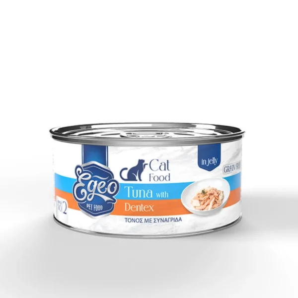 Υγρή Τροφή EGEO CAT ADULT ΤΟΝΟΣ ΜΕ ΣΥΝΑΓΡΙΔΑ ΣΕ ΖΕΛΕ 85gr