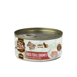 Υγρή Τροφή FISI PURE MEAT CAT ADULT ΚΟΚΚΙΝΟΨΑΡΟ & ΓΑΡΙΔΕΣ 170gr