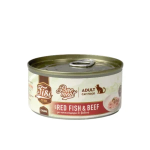 Υγρή Τροφή FISI PURE MEAT CAT ADULT ΚΟΚΚΙΝΟΨΑΡΟ & ΜΟΣΧΑΡΙ 170gr