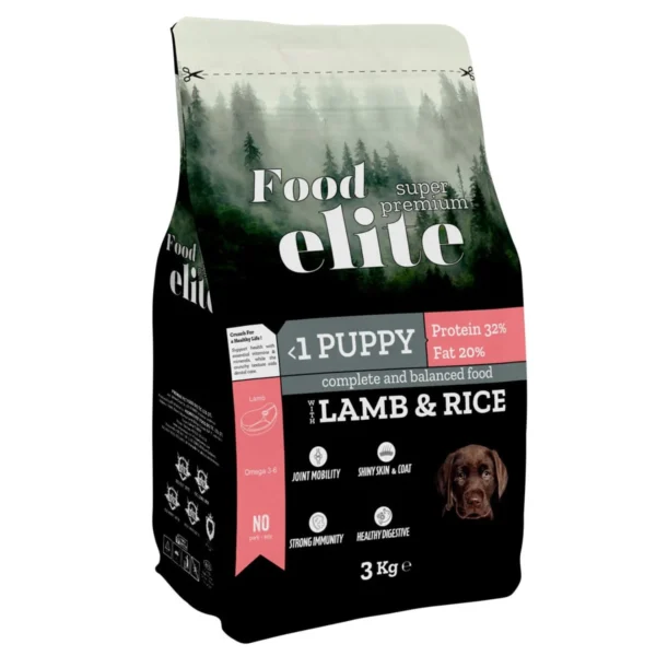 Food Elite Super Premium (32 protein 20 fat) Ξηρά Τροφή για Κουτάβια με Αρνί & Ρύζι - 3 kg Food Elite Super Premium (32 protein 20 fat) Ξηρά Τροφή για Κουτάβια με Αρνί & Ρύζι