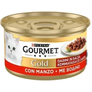 Υγρή Τροφή GOURMET GOLD Κομματάκια σε Σάλτσα με Βοδινό 85gr
