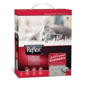 REFLEX CLUMPING CAT LITTER BENTONITE ACTIVE CARBON GRANULE 6L