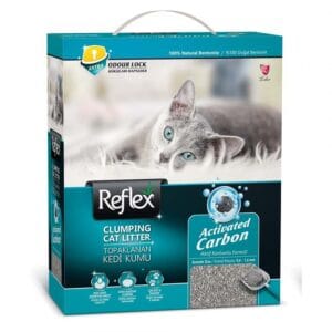 REFLEX CLUMPING CAT LITTER BENTONITE GRAY ACTIVATED CARBON 6L