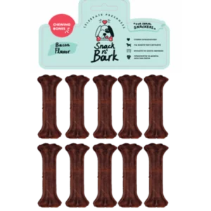 Snack n' Bark Bone pressed with flavor bacon 8cm 20gr 10τμχ Λιχουδιές Για Σκύλους Snack n' Bark Bone pressed with flavor bacon 8cm 20gr 10τμχ