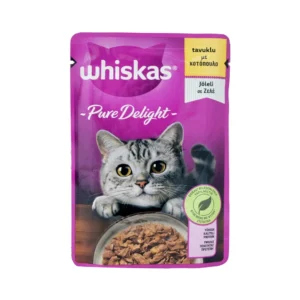 Υγρή Τροφή WHISKAS PURE DELIGHT σε Ζελέ με Κοτόπουλο 85gr
