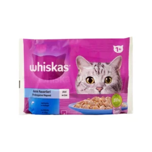 Υγρή Τροφή WHISKAS σε Ζελέ με Επιλεγμένα Θαλλασινά 4x85gr (Πολυσυσκευασία)