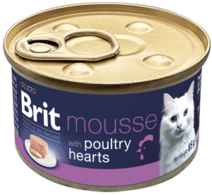 020-1407 Brit Premium By Nature® Cat Can Mousse Poultry Hearts 85gr