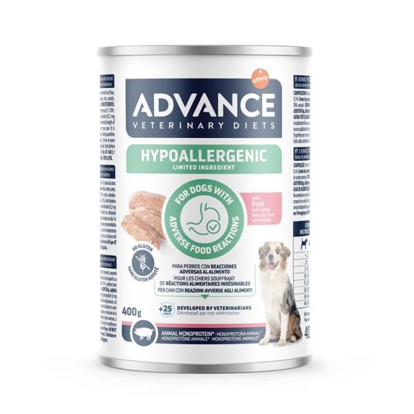 Advance Υγρή Τροφή Σκύλου Veterinary Diet Hypoallergenic με Χοιρινό 400gr