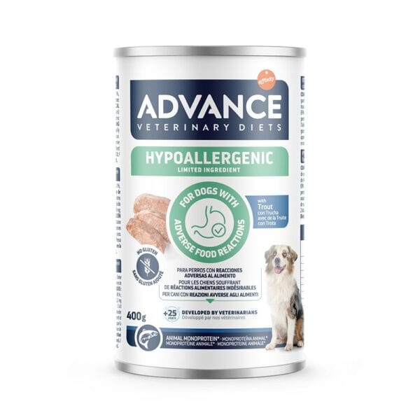 Advance Υγρή Τροφή Σκύλου Veterinary Diet Hypoallergenic με Πέστροφα 400gr