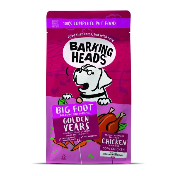 Barking Heads Ξηρά Τροφή Σκύλου Big Foot Golden Years με Κοτόπουλο 12kg