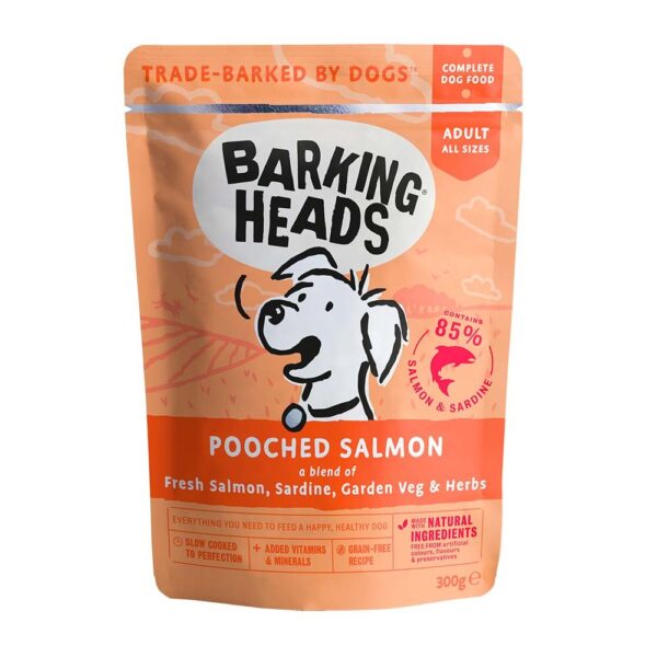 barking-heads-pooched-salmon-10x300gr-ba27109.jpg Barking Heads Υγρή Τροφή Σκύλου Pooched Salmon με Σολομό και Σαρδέλα 300gr