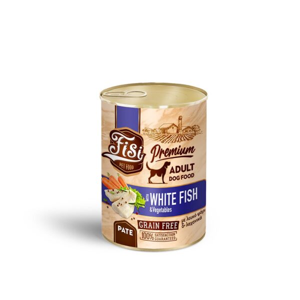 fisi-dog-adult-leyko-psari-lachanika-se-pate-12x40-fs509.jpg FISI Dog Adult Λευκό Ψάρι & Λαχανικά σε Πατέ 400gr