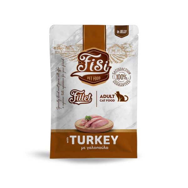 FISI Fillet Adult Cat Γαλοπούλα σε ζελέ σε φακελάκια 85gr