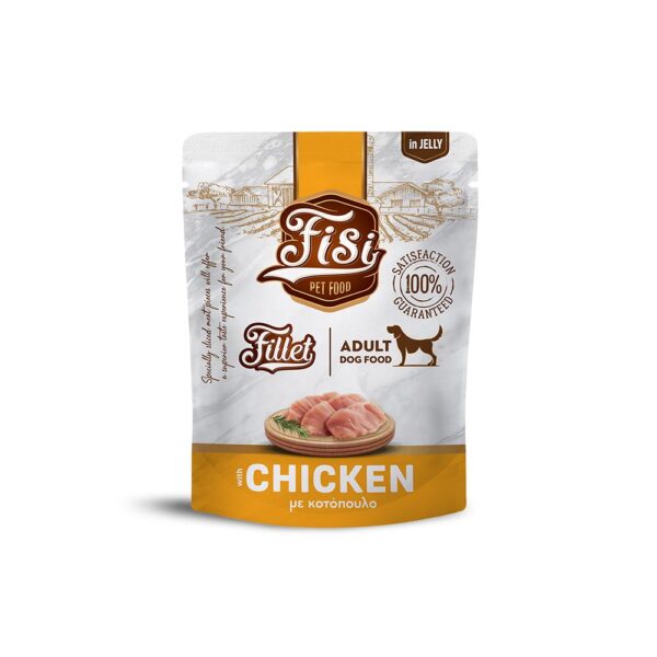 FISI Fillet Dog Adult Κοτόπουλο σε ζελέ σε φακελάκια 500gr