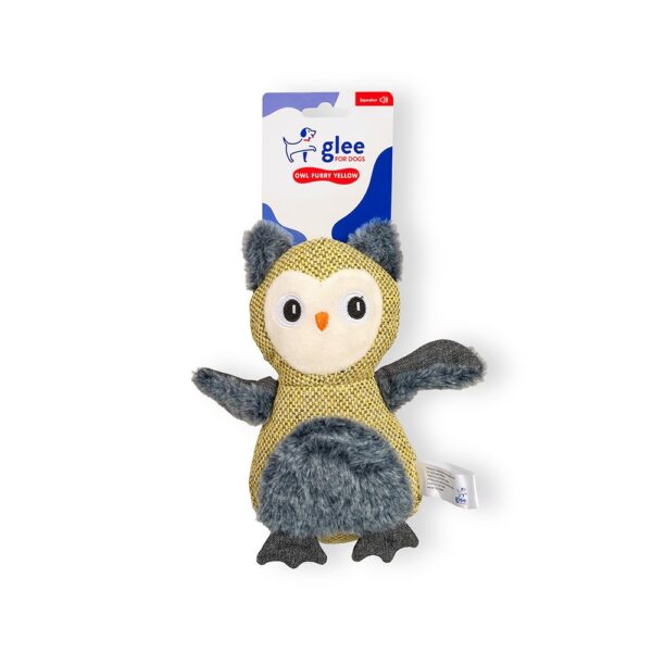 glee-owl-furry-belly-squeaky-kitrino-91070.jpg GLEE Owl Furry Belly Squeaky Κίτρινο