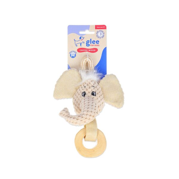 GLEE Puppy Elephant with Coffee Wood Ring