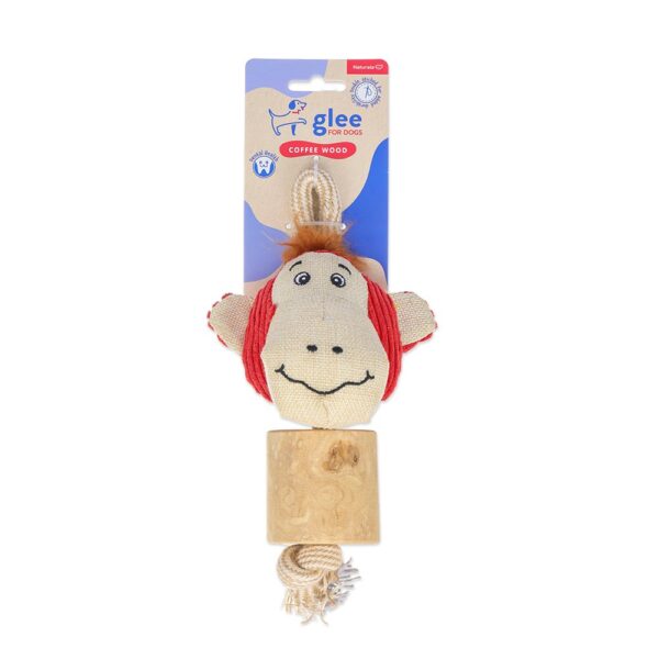 glee-squeaky-monkey-with-coffee-wood-chew-91171.jpg GLEE Squeaky Monkey with Coffee Wood Chew