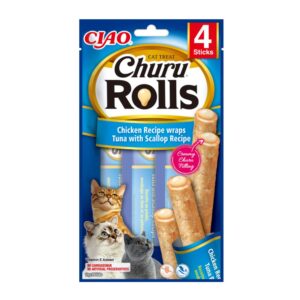 INABA Churu Rolls Κοτόπουλο, Τόνος & Χτένια 40gr