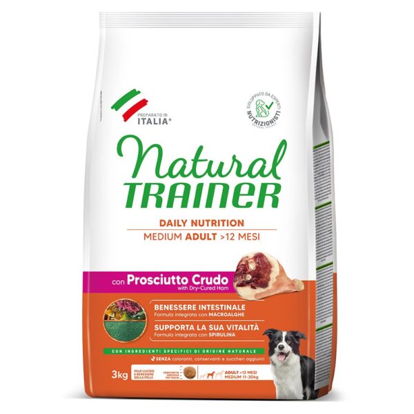 Natural Trainer Ξηρά Τροφή Σκύλου Medium Adult με Κοτόπουλο και Προσούτο