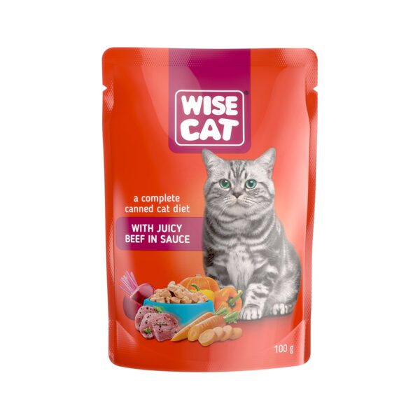 wise-cat-adult-vodino-se-saltsa-24x100gr-ws1013.jpg Wise Cat Υγρή Τροφή Γάτας Adult Βοδινό σε Σάλτσα – Συσκευασία 24 x 100gr