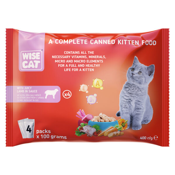 ws1030-lamb-final.jpg Wise Cat Υγρή Τροφή Γάτας Kitten Αρνί σε Σάλτσα – 12 x (4 x 100gr)